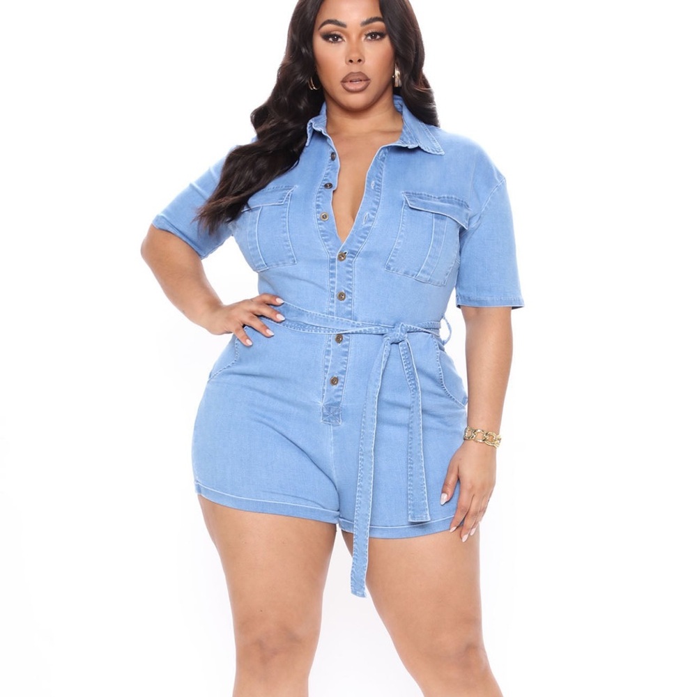 Denim Button Romper